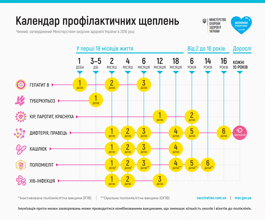 Календар профілактичних щеплень