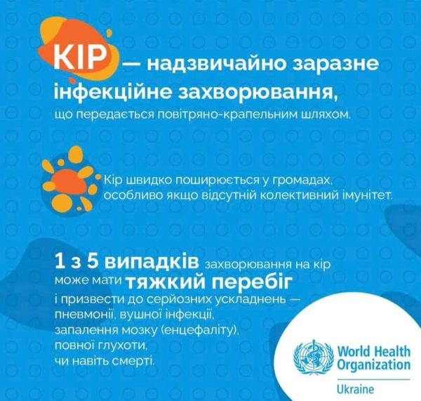 В Україні зареєстровані повʼязані між собою випадки кору