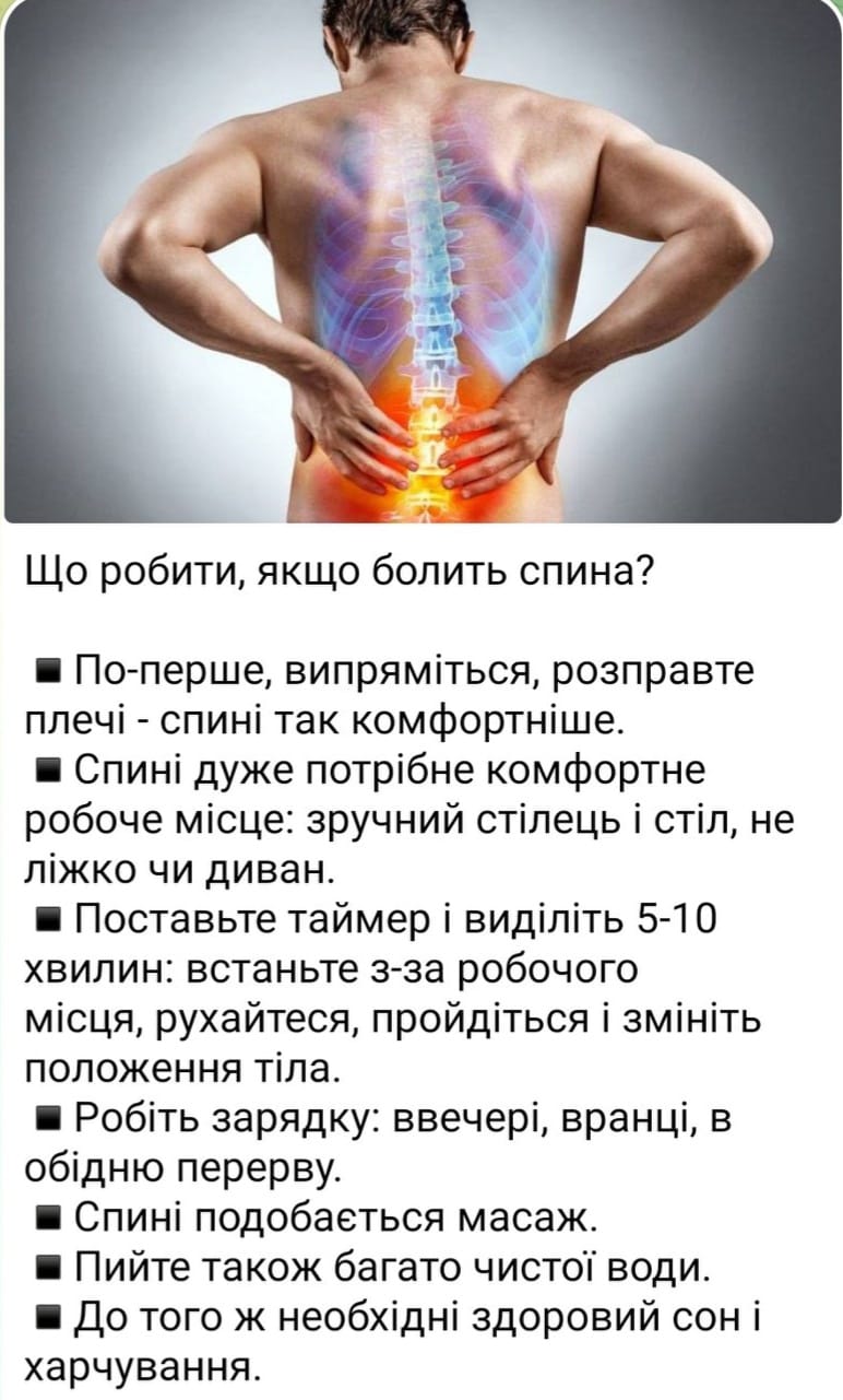Що робити,як болить спина