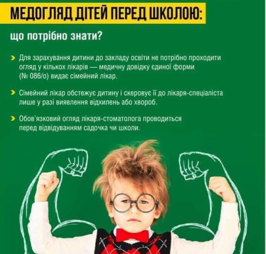 Медогляди дітей перед школою: що потрібно знати?