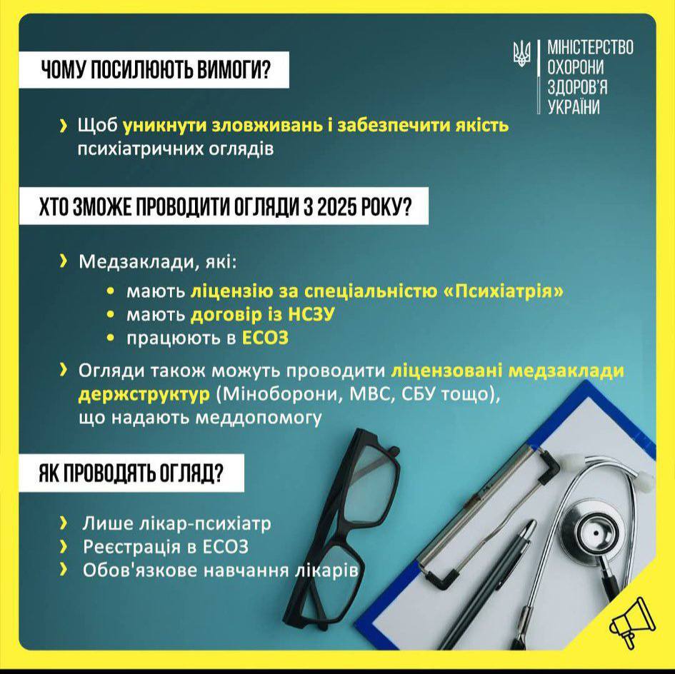 #МОЗ посилює контроль над психіатричними оглядами з 1 січня 2025 року