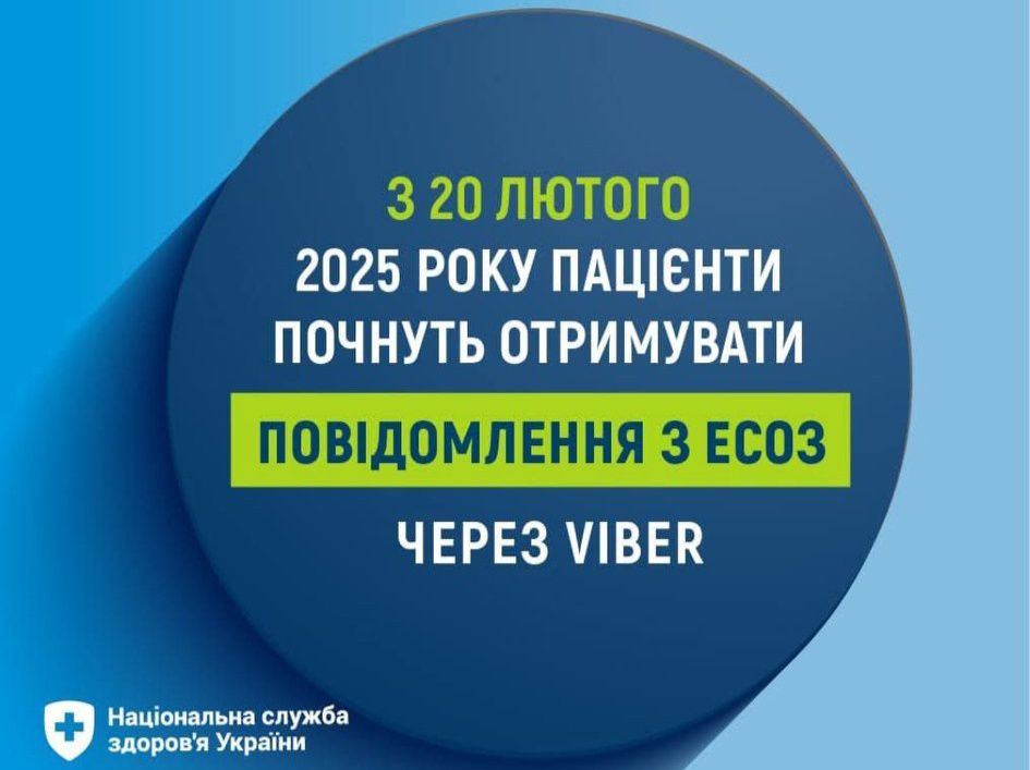 З 20 лютого 2025 року пацієнти почнуть отримувати повідомлення з ЕСОЗ через Viber