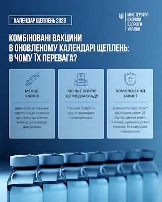 Комбіновані вакцини в оновленому Календарі щеплень-2026: у чому їхня перевага?